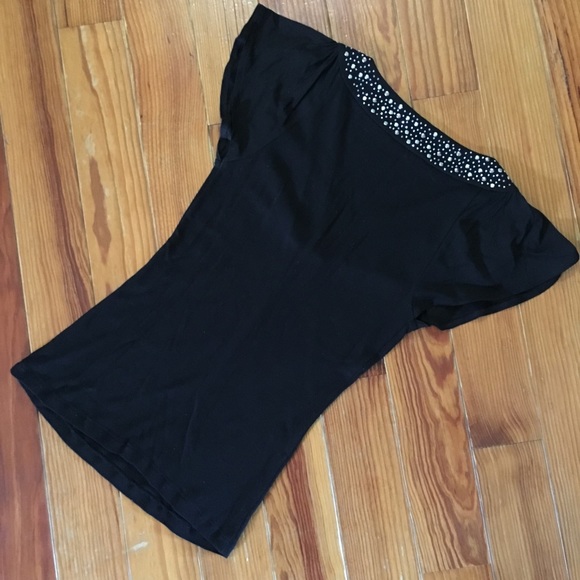 Express Rhinestone V-Neck Flowy Sleeve Top - Picture 5 of 5